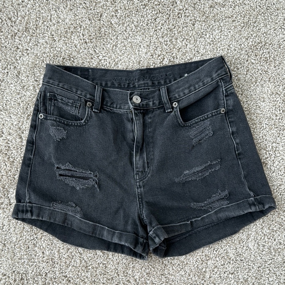 American Eagle Outfitters Black Distressed Women's Shorts